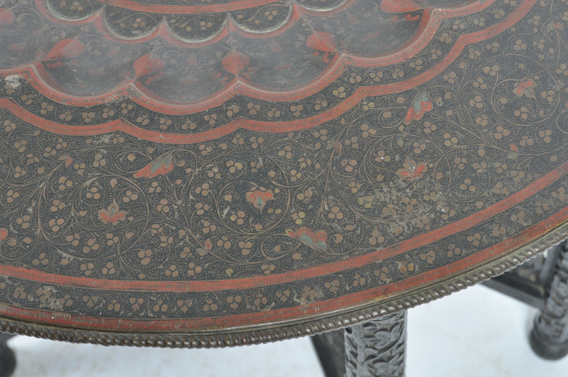 19TH CENTURY ANGLO COLONIAL BRASS BENARES TABLE - Image 4 of 7