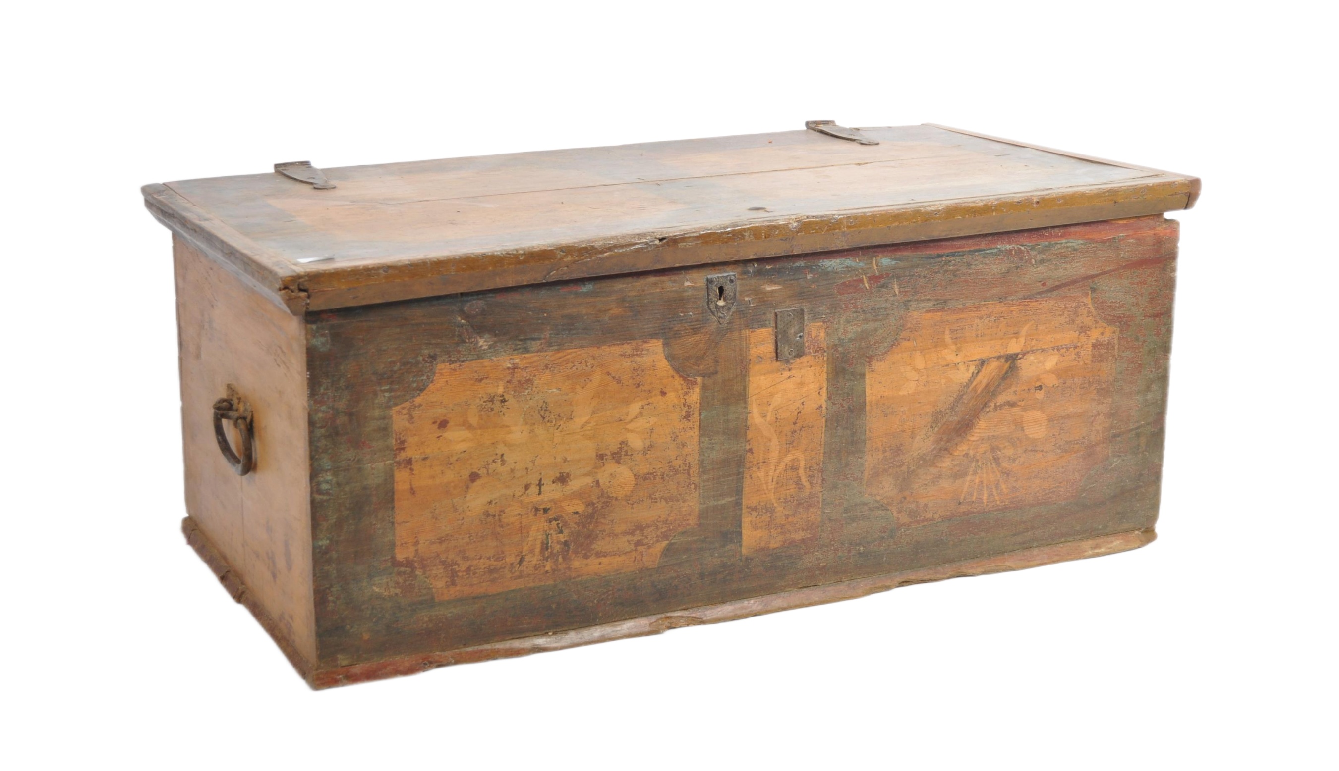 19TH CENTURY DUTCH PAINTED PINE TRUNK