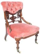 19TH CENTURY VICTORIAN MAHOGANY NURSING CHAIR