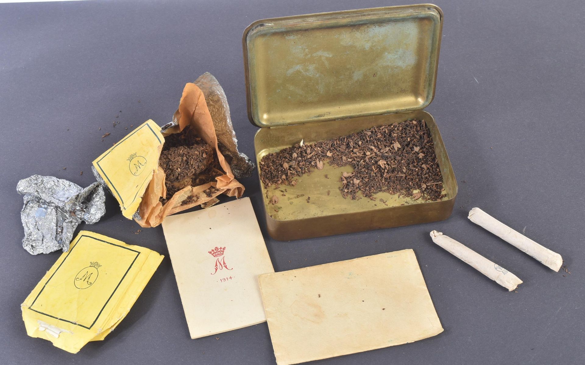 WWI FIRST WORLD WAR PRINCESS MARY GIFT TIN WITH CONTENTS