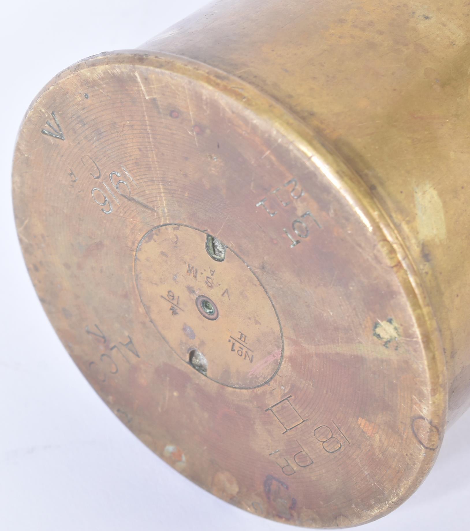 FIRST WORLD WAR BRITISH 18 POUNDER SHRAPNEL SHELL & CARTRIDGE - Image 8 of 8