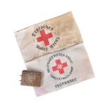 WWII SECOND WORLD WAR GERMAN RED CROSS ARMBANDS & BELT BUCKLE