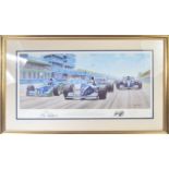 FORMULA 1 RACING - TONY SMITH - HILL GETS HUNGARY - SIGNED PRINT