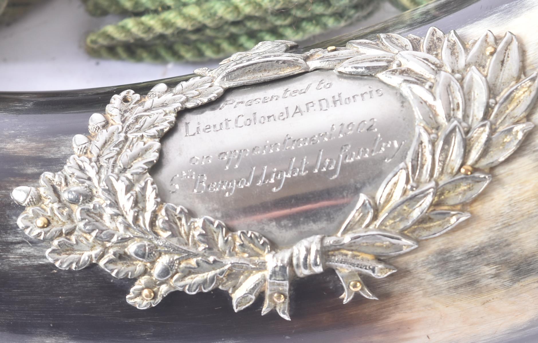 5TH BENGAL LIGHT INFANTRY HORN DEDICATED TO LIEUTENANT COL HARRIS - Image 3 of 7