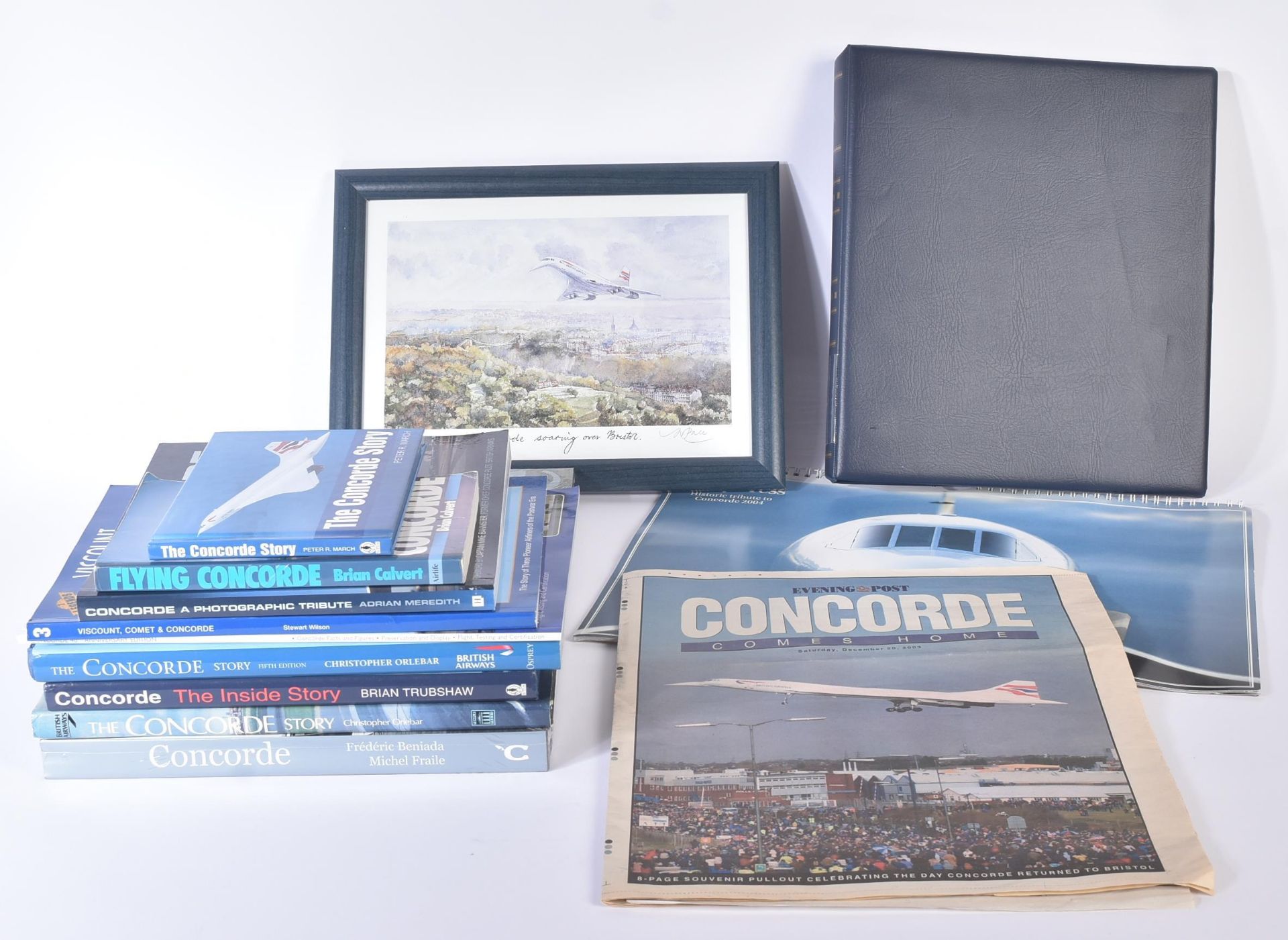 COLLECTION OF ASSORTED CONCORDE BOOKS & MEMORABILIA