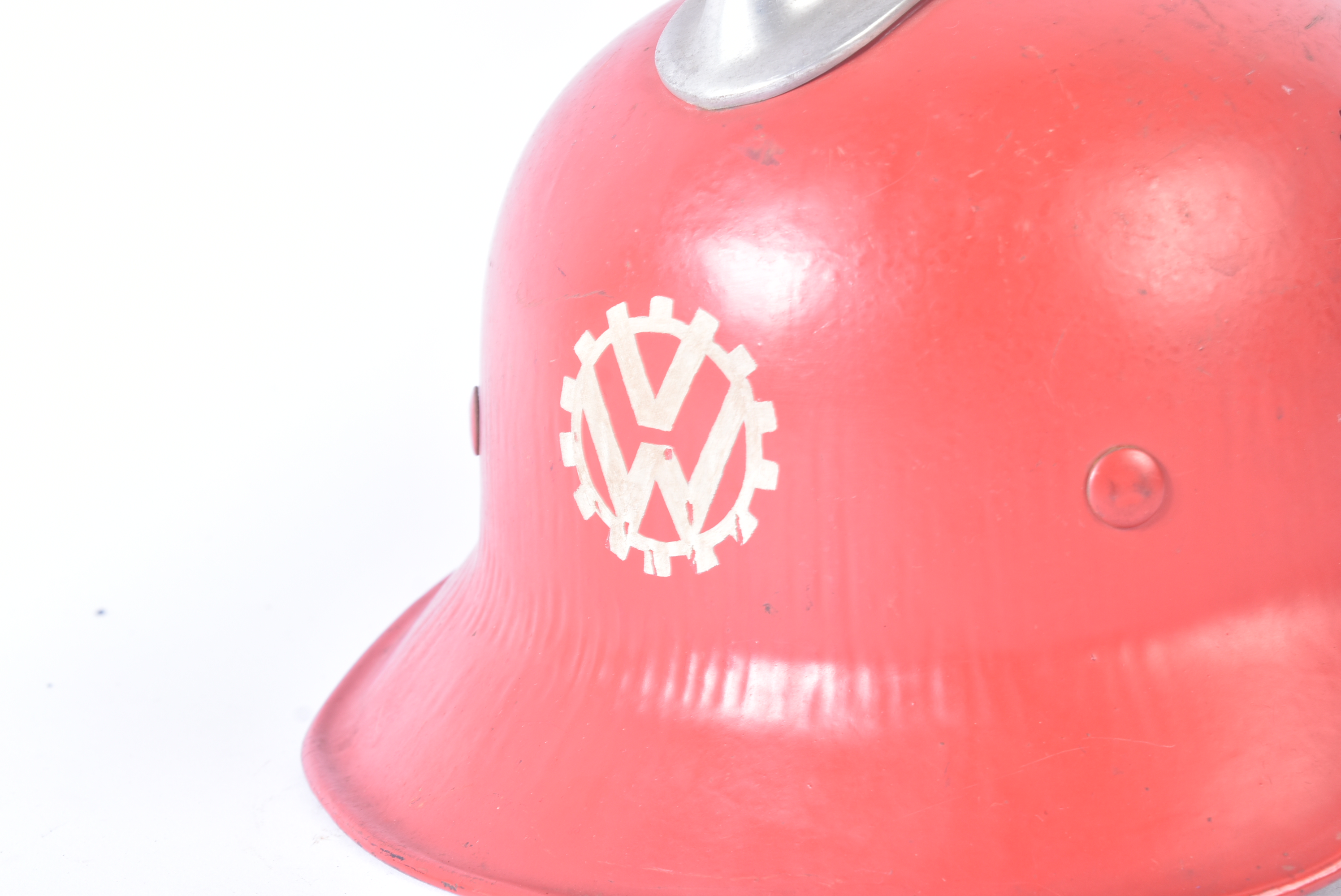 WWII SECOND WORLD WAR GERMAN VOLKSWAGEN FACTORY FIRE CREW HELMET - Image 2 of 6