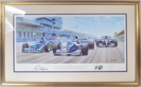 FORMULA 1 RACING - TONY SMITH - DUEL IN THE SUN - SIGNED PRINT