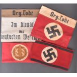 COLLECTION OF SECOND WORLD WAR GERMAN ARMBANDS