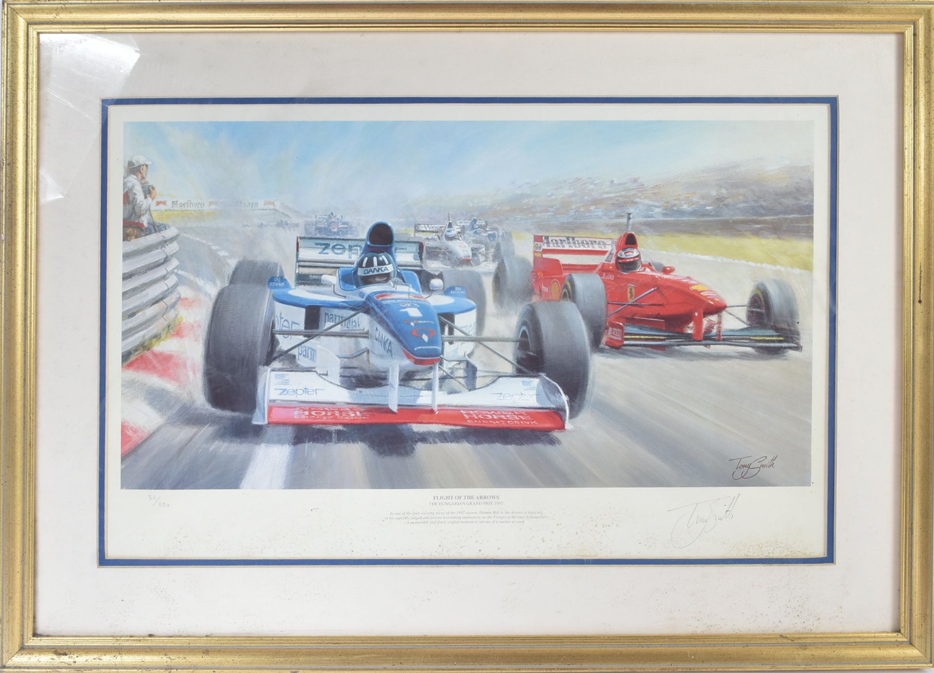 FORMULA 1 RACING - TONY SMITH - FLIGHT OF THE ARROWS - SIGNED PRINT