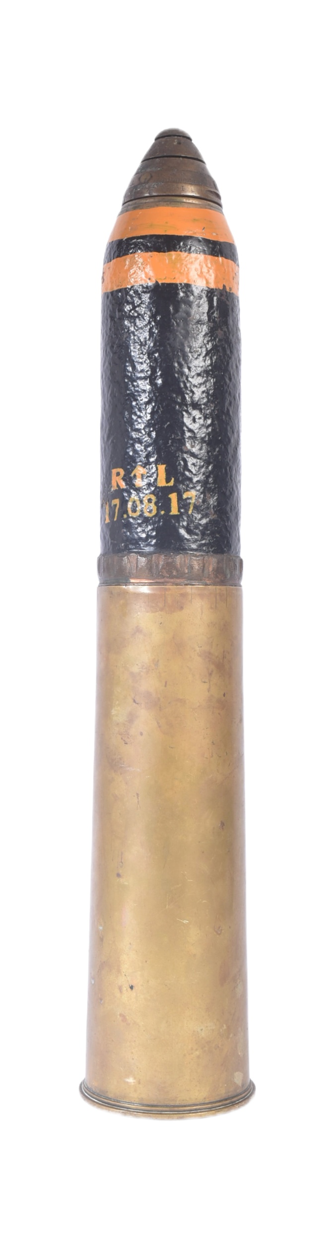 FIRST WORLD WAR BRITISH 18 POUNDER SHRAPNEL SHELL & CARTRIDGE