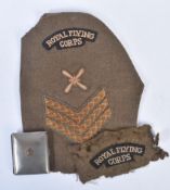 ROYAL FLYING CORPS - FIRST WORLD WAR SERGEANT PATCHES & CIGARETTE CASE