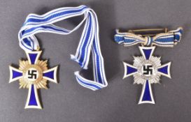TWO WWII SECOND WORLD WAR GERMAN MOTHERS CROSS MEDALS