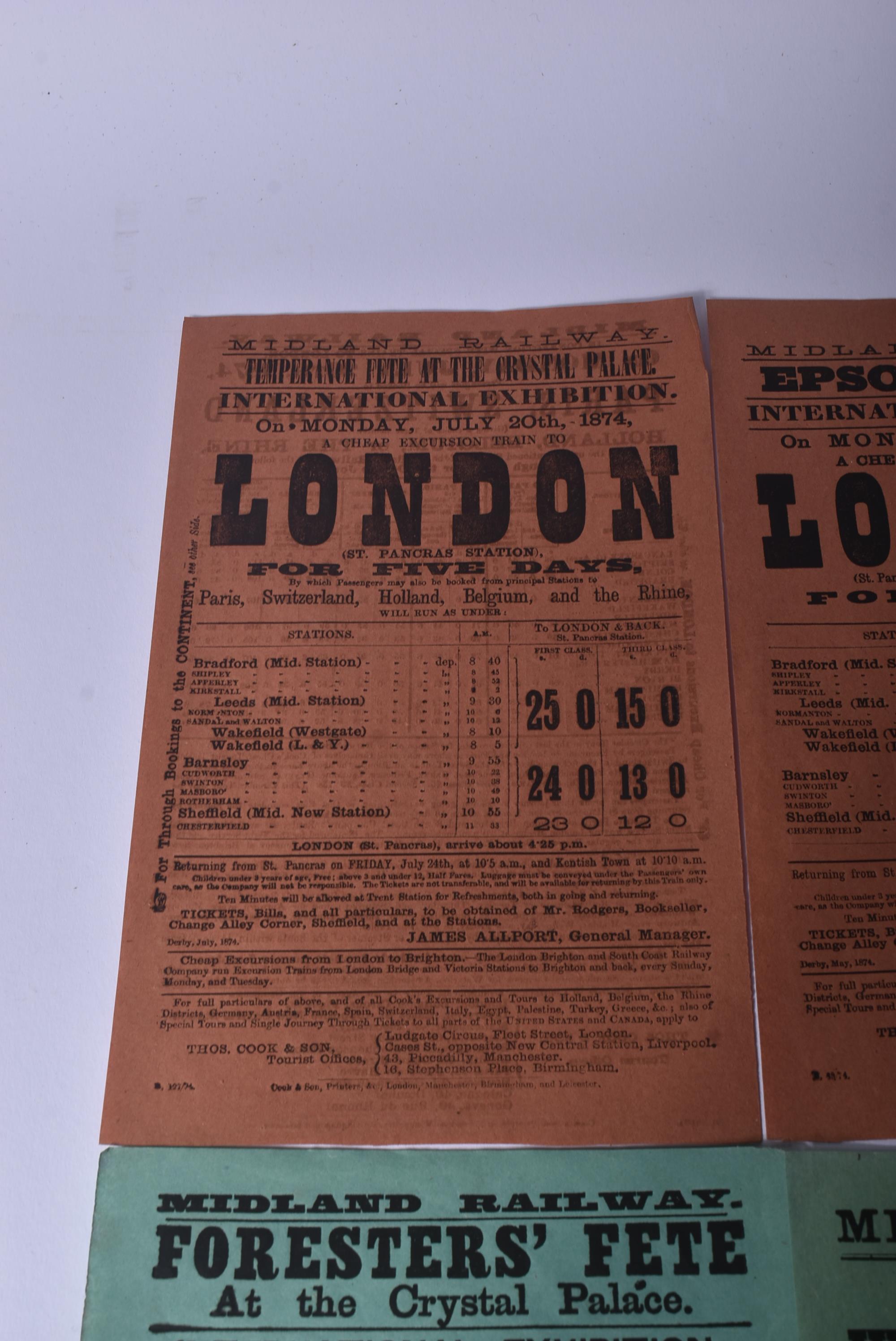 COLLECTION OF X5 VICTORIAN MIDLAND RAILWAY HANDBILLS - Image 3 of 5