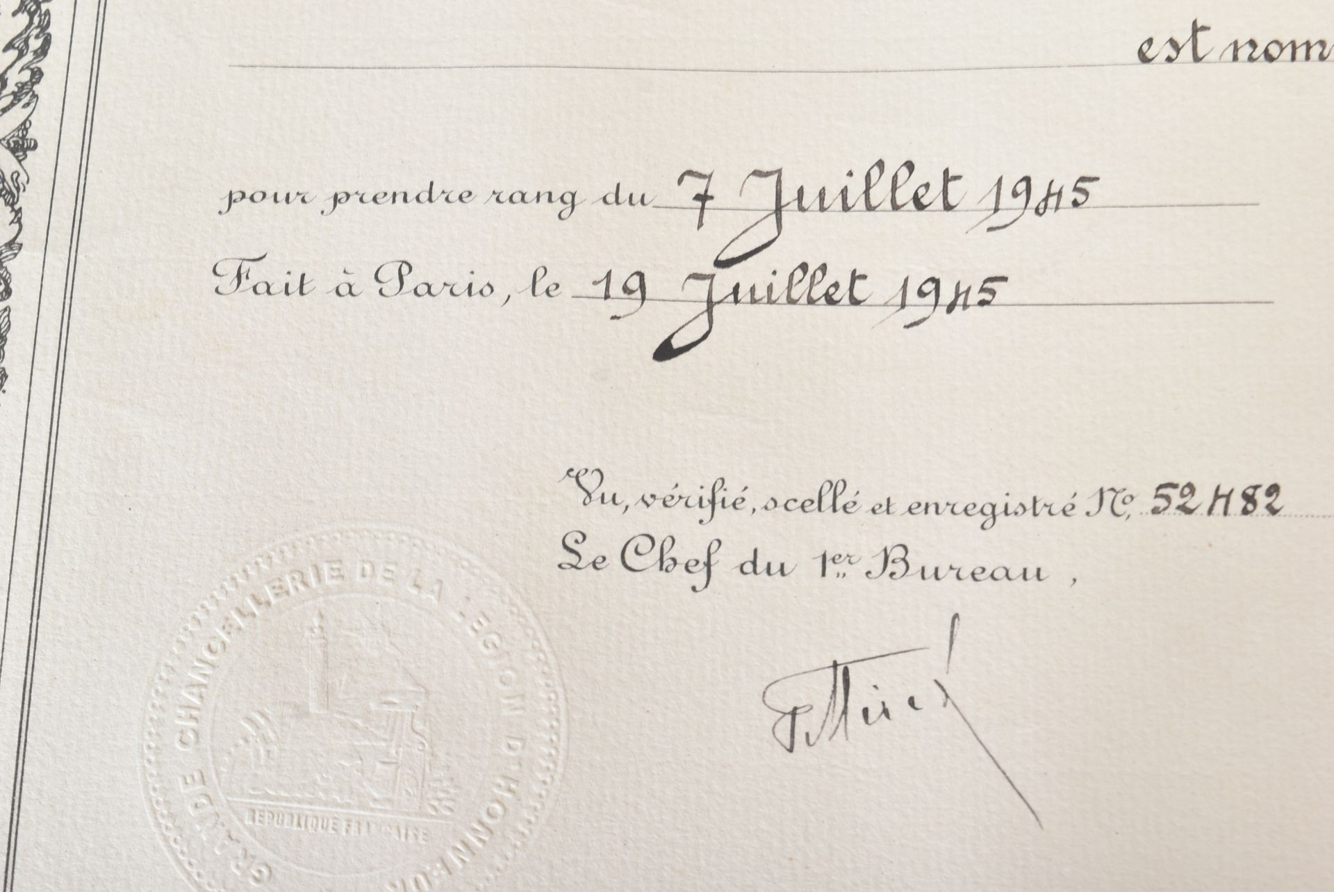 ORDER NATIONAL DE LA LEGION D'HONNEUR LTC. F. O. MIKSCHE - Image 4 of 9