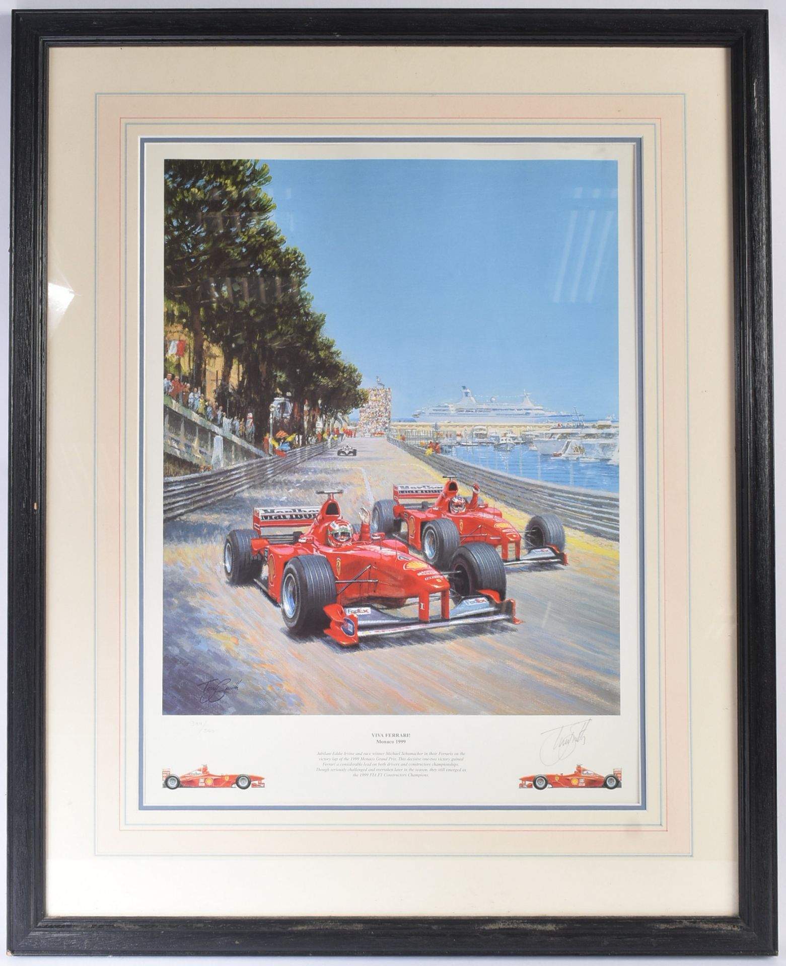 FORMULA 1 RACING - TONY SMITH - VIVA FERRARI - SIGNED PRINT