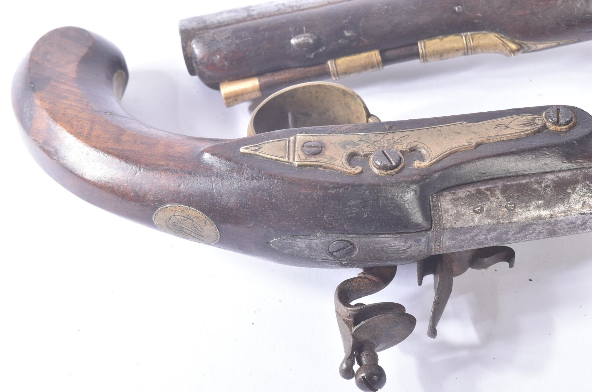 PAIR OF LATE 18TH CENTURY JOHN PROBIN FLINT LOCK PISTOLS - Image 5 of 14