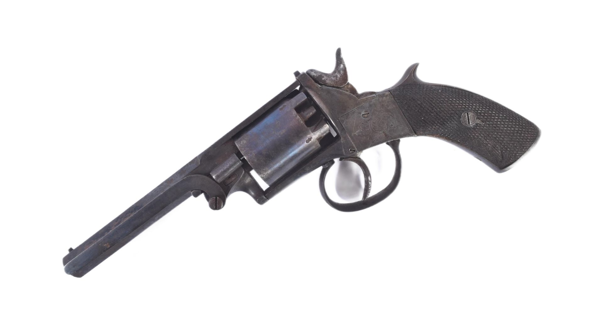 19TH CENTURY J. MACQUIRE OF LONDON SIX-SHOT REVOLVER PISTOL