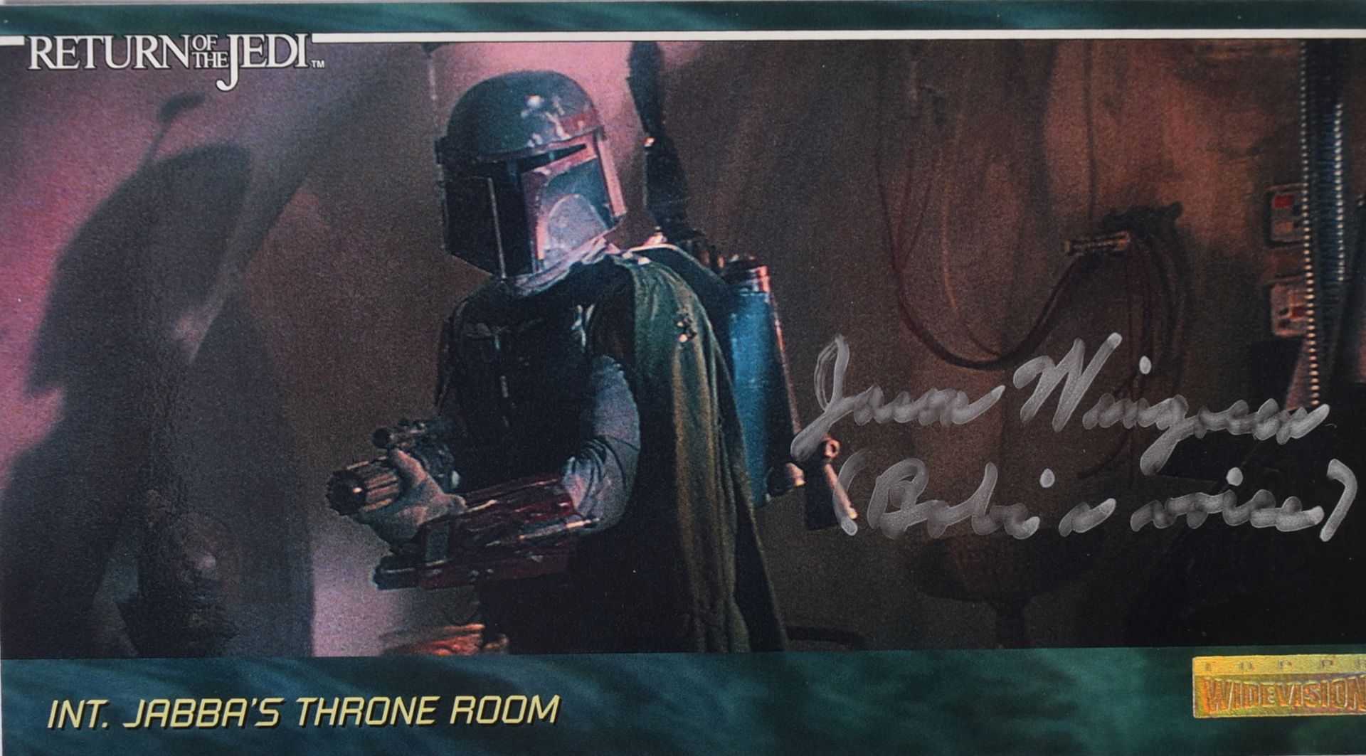 STAR WARS - BOBA FETT - SIGNED TOPPS WIDEVISION TRADING CARDS