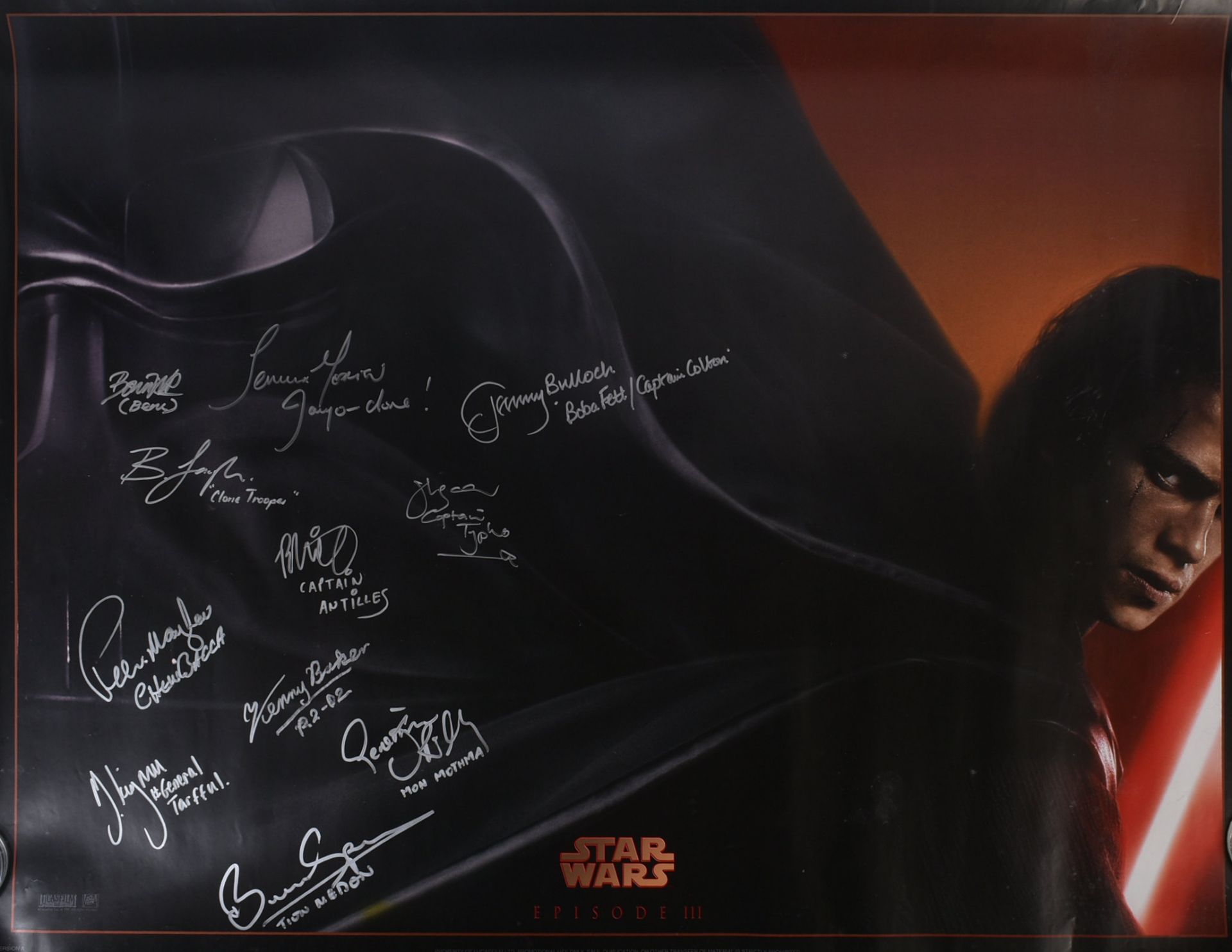 STAR WARS - REVENGE OF THE SITH (2005) - CAST SIGNED POSTER