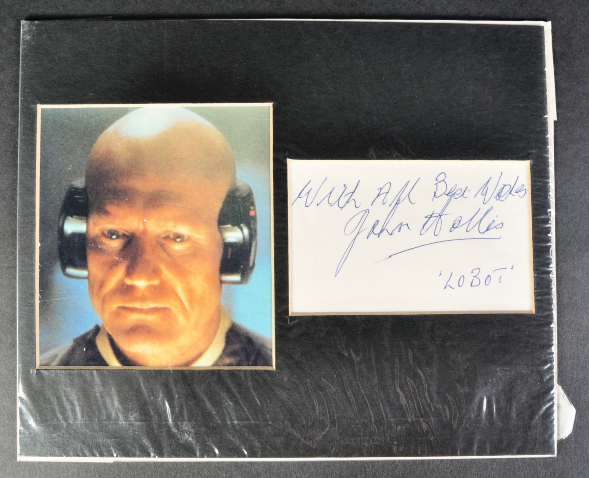 STAR WARS - JOHN HOLLIS (1927-2005) - AUTOGRAPHED DISPLAY