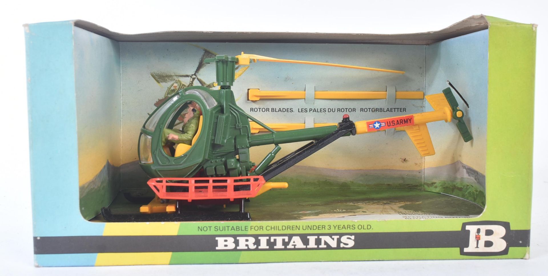 VINTAGE BRITAINS 1/32 SCALE DIECAST HUGHES 300C RESCUE HELICOPTER