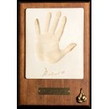 MUHAMMAD ALI SIGNED HAND PRINT COLLECTIBLE PLAQUE
