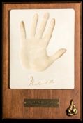 MUHAMMAD ALI SIGNED HAND PRINT COLLECTIBLE PLAQUE