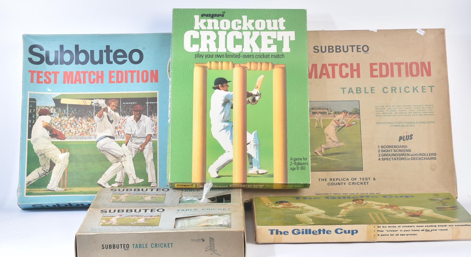 COLLECTION OF VINTAGE SUBBUTEO (AND OTHER) TABLE TOP CRICKET GAMES