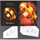 LORD OF THE RINGS - POSTCARD - AUTOGRAPHED PAPER