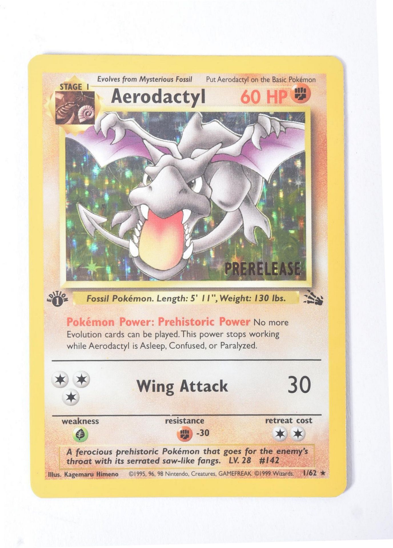 POKEMON - FOSSIL 1ST EDITION PRE-RELEASE AERODACTYL