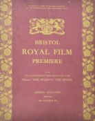 BRISTOL ROYAL FILM PREMIERE - ROB ROY - AUTOGRAPHED PROGRAMME