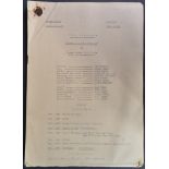 THE GOODIES (BBC 1970-1982) – ORIGINAL CAMERA SCRIPT