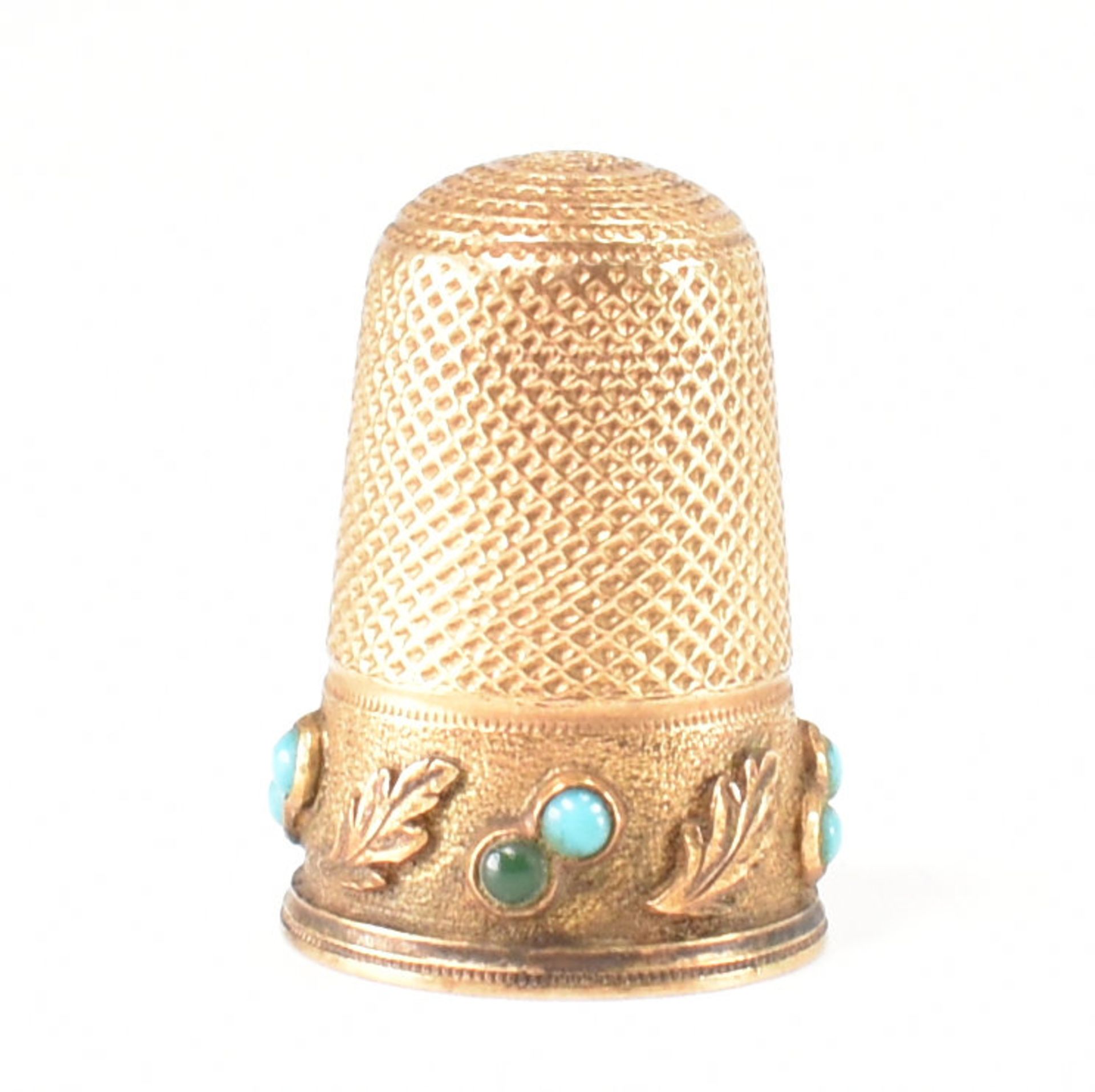 VICTORIAN GOLD & TURQUOISE THIMBLE