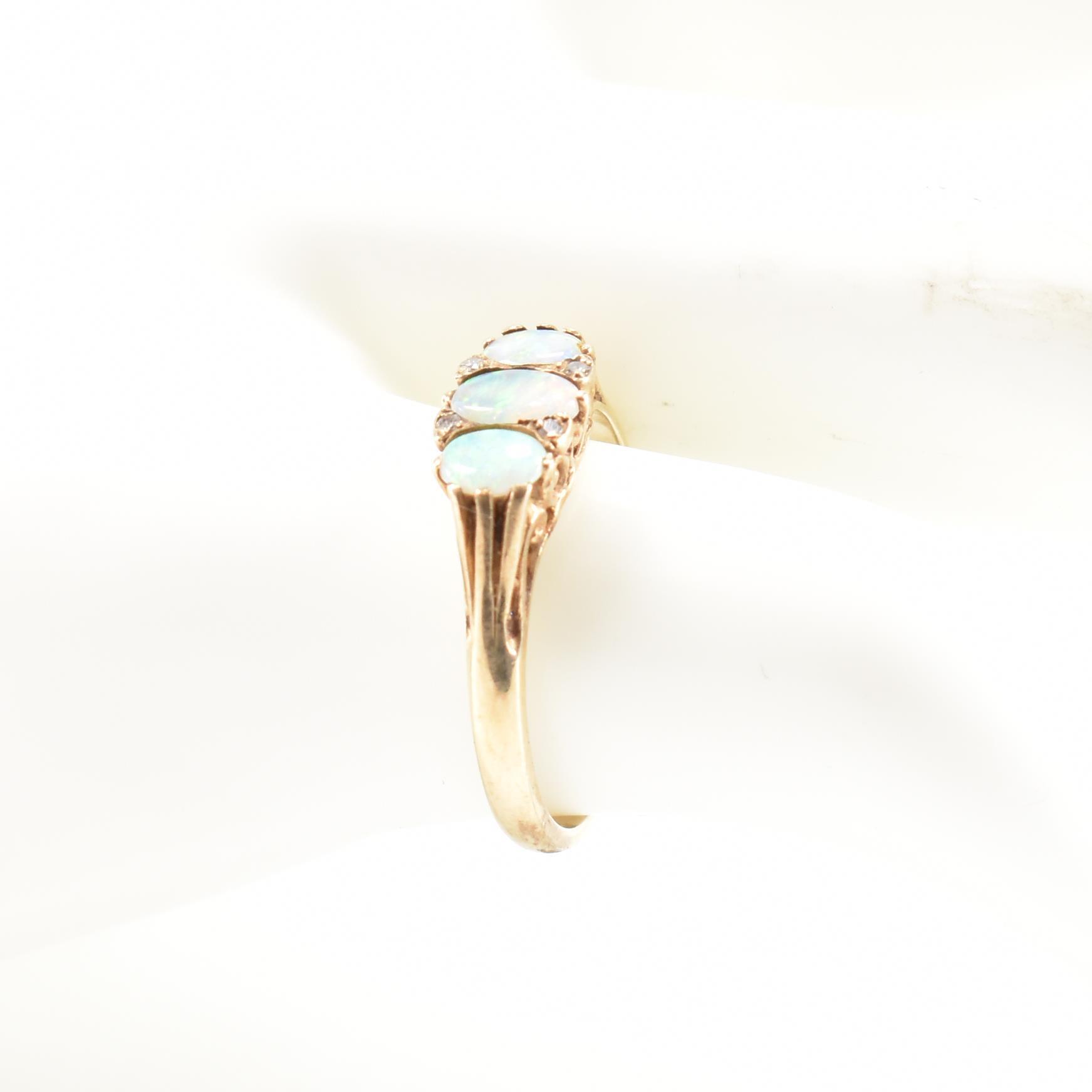 HALLMARKED 9CT GOLD OPAL & DIAMOND RING - Image 10 of 10