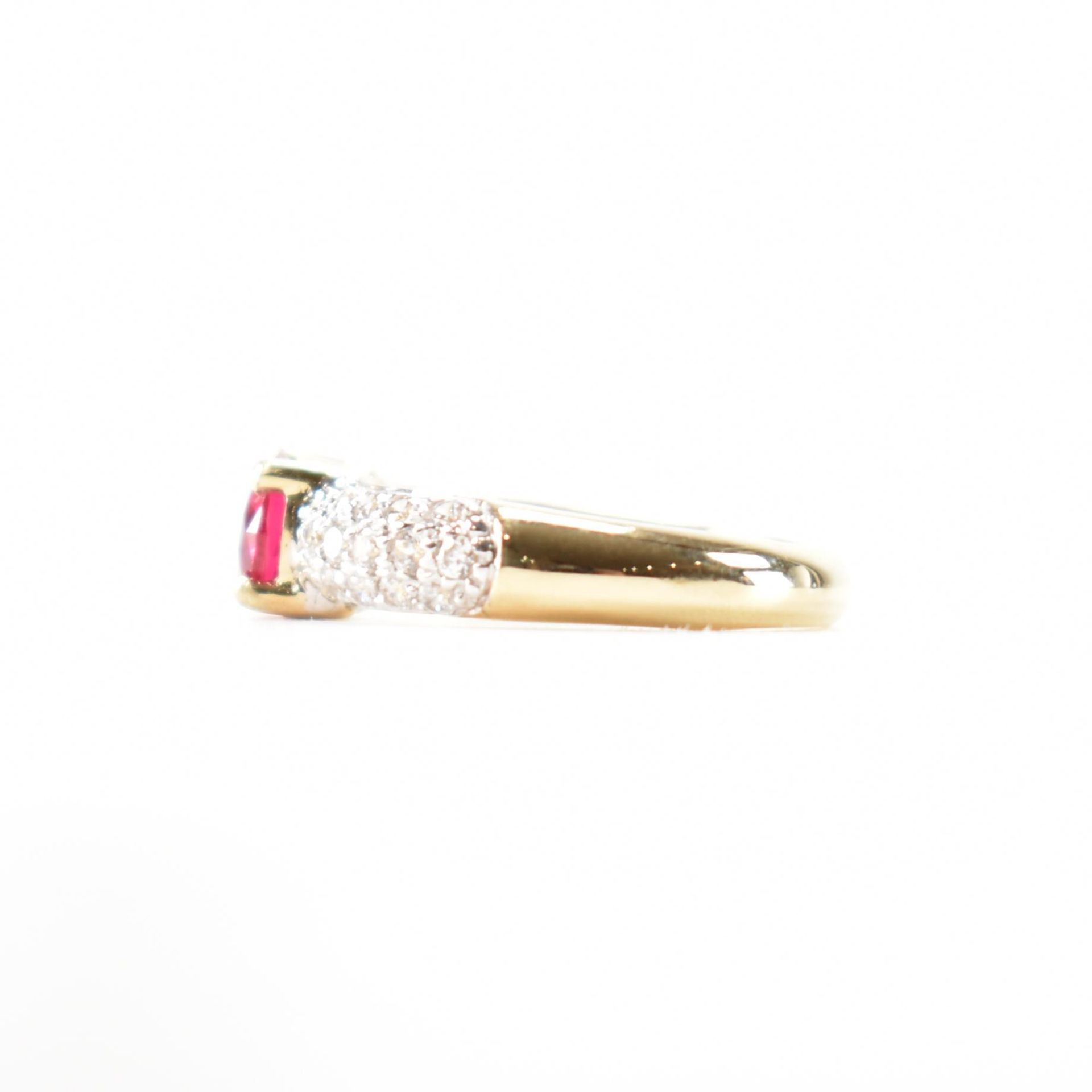 HALLMARKED 9CT GOLD SYNTHETIC RUBY & CZ RING - Image 2 of 7