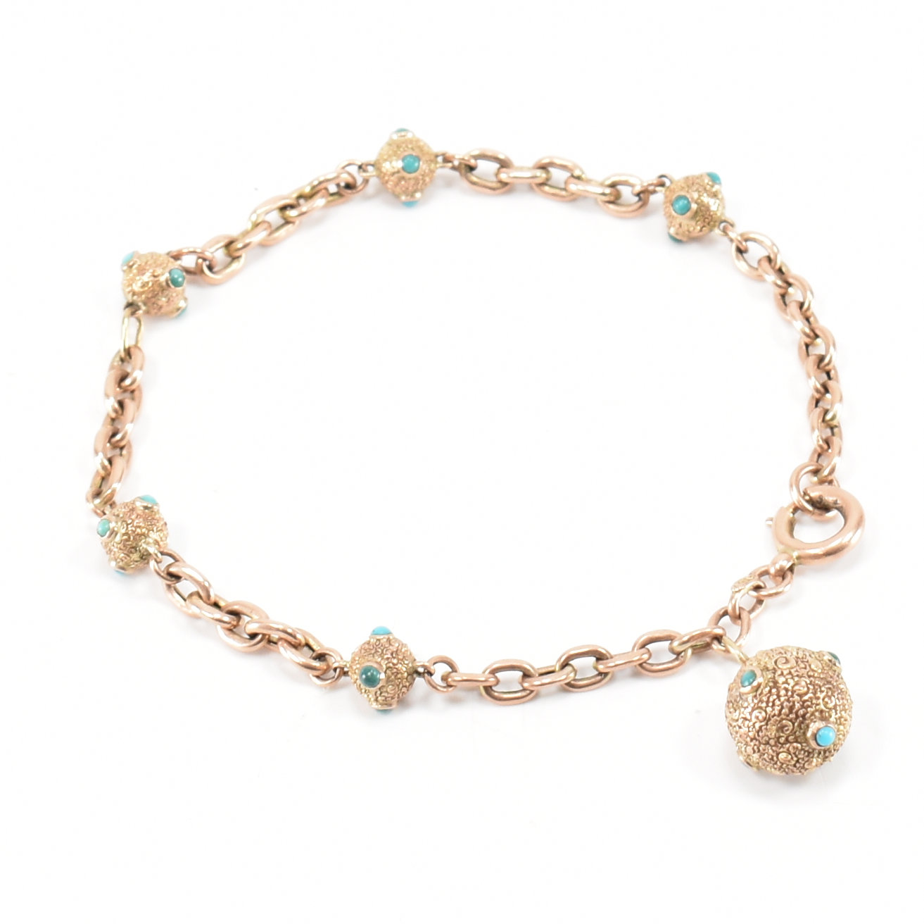 VICTORIAN 9CT GOLD & TURQUOISE BRACELET