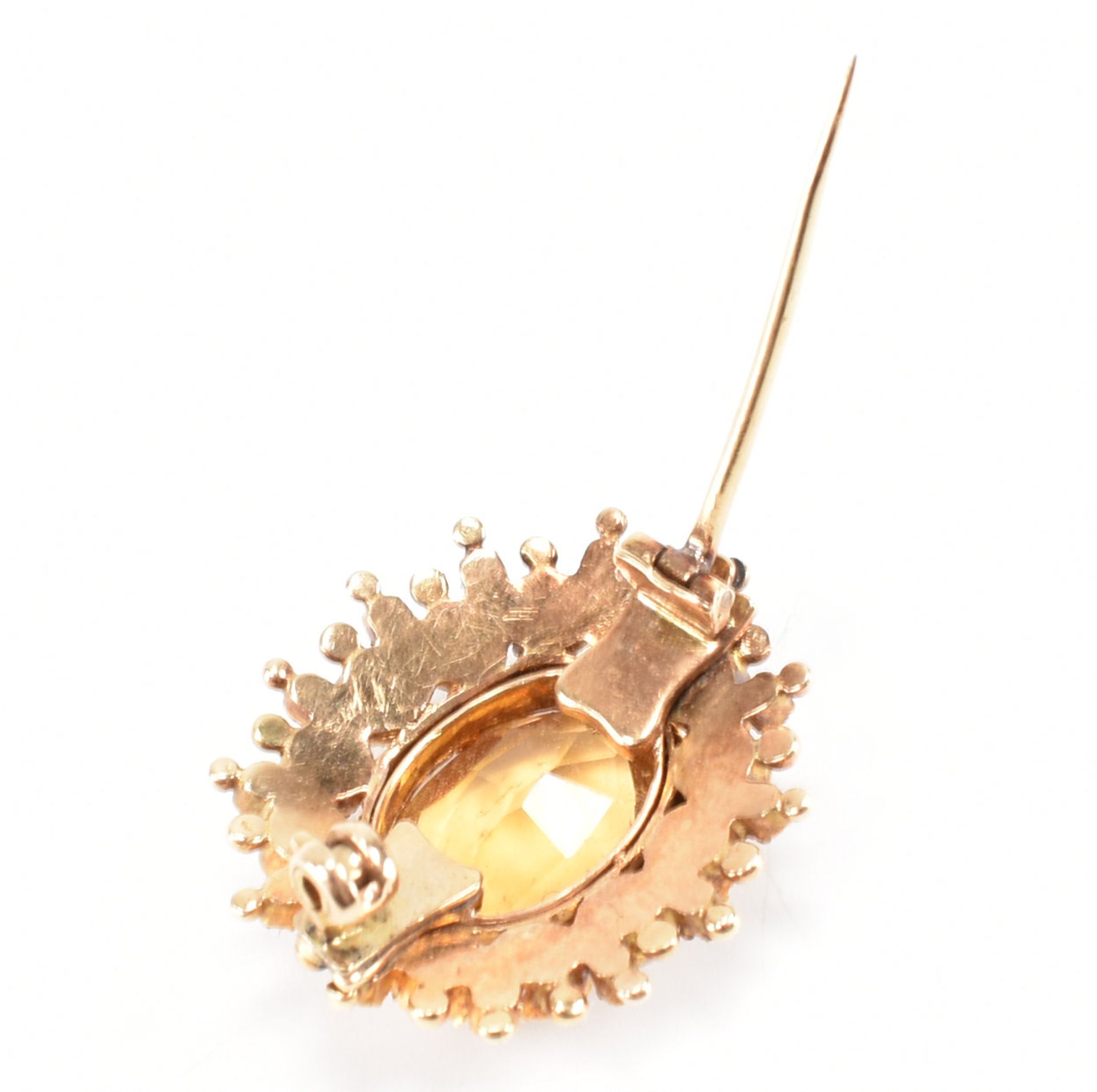 VICTORIAN CITRINE PEARL & RUBY BROOCH - Image 5 of 5