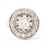 FRENCH ART DECO DIAMOND TARGET RING