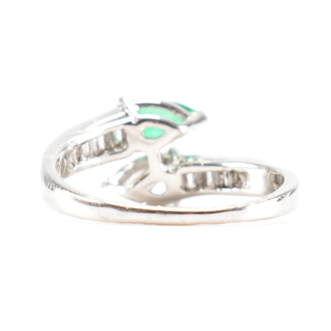 HALLMARKED 18CT WHITE GOLD EMERALD & DIAMOND RING - Image 3 of 8