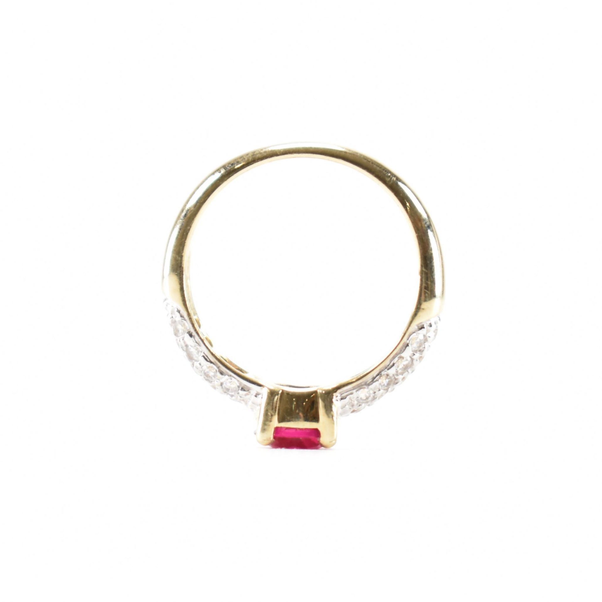 HALLMARKED 9CT GOLD SYNTHETIC RUBY & CZ RING - Image 5 of 7