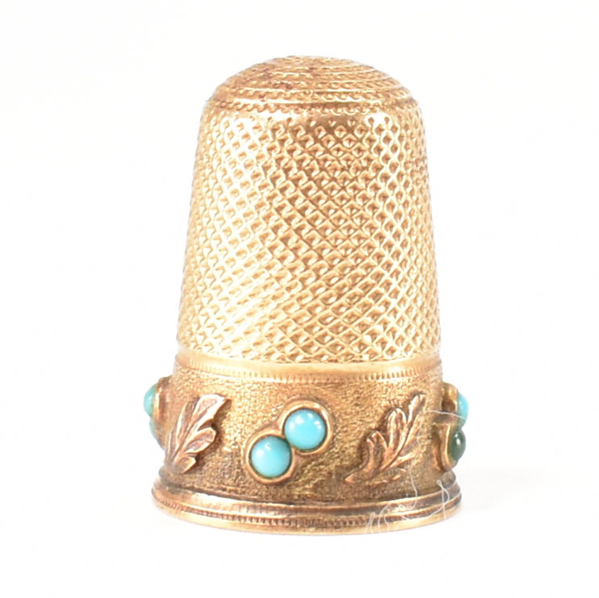 VICTORIAN GOLD & TURQUOISE THIMBLE - Image 4 of 7