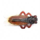 ART DECO EARLY PLASTIC CICADA BUG BROOCH