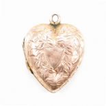 HALLMARKED EDWARDIAN 9CT GOLD HEART LOCKET PENDANT