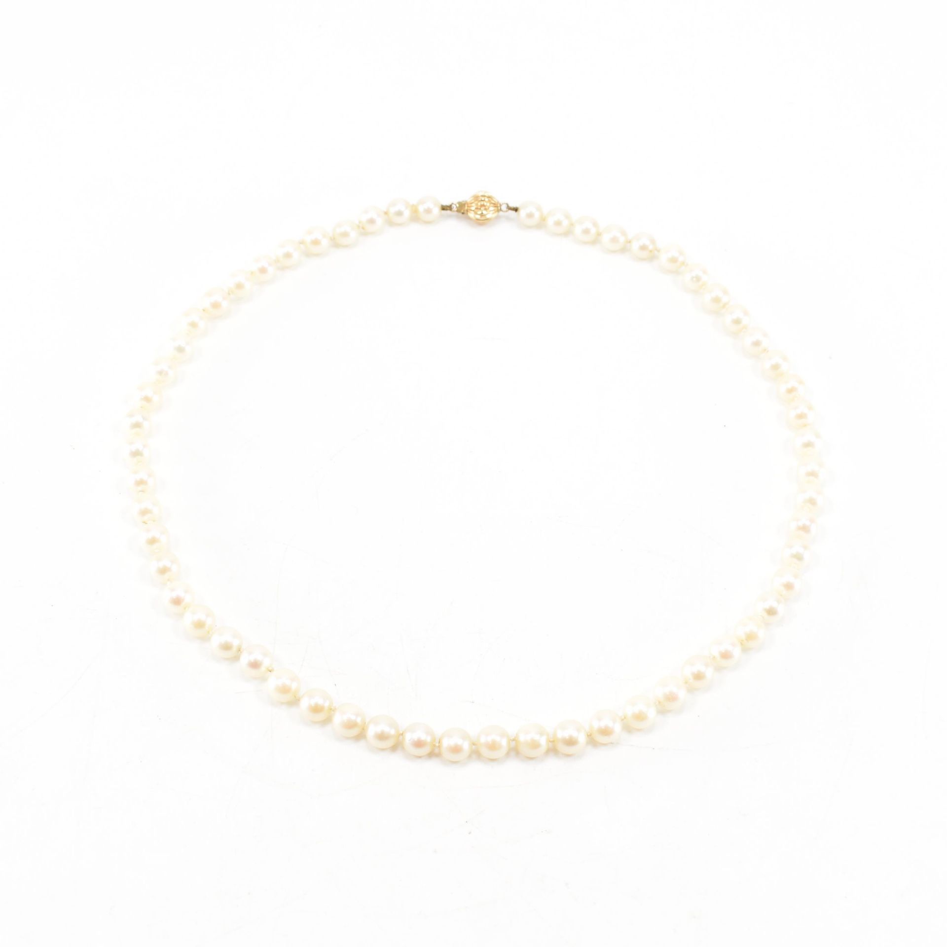 GOLD & CULTURED PEARL NECKLACE - Image 3 of 3