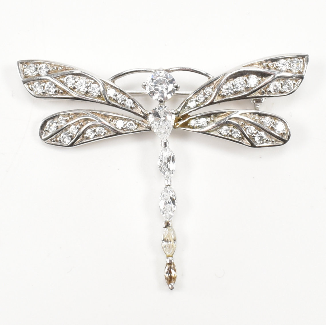 925 SILVER STONE SET DRAGONFLY BROOCH