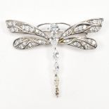 925 SILVER STONE SET DRAGONFLY BROOCH