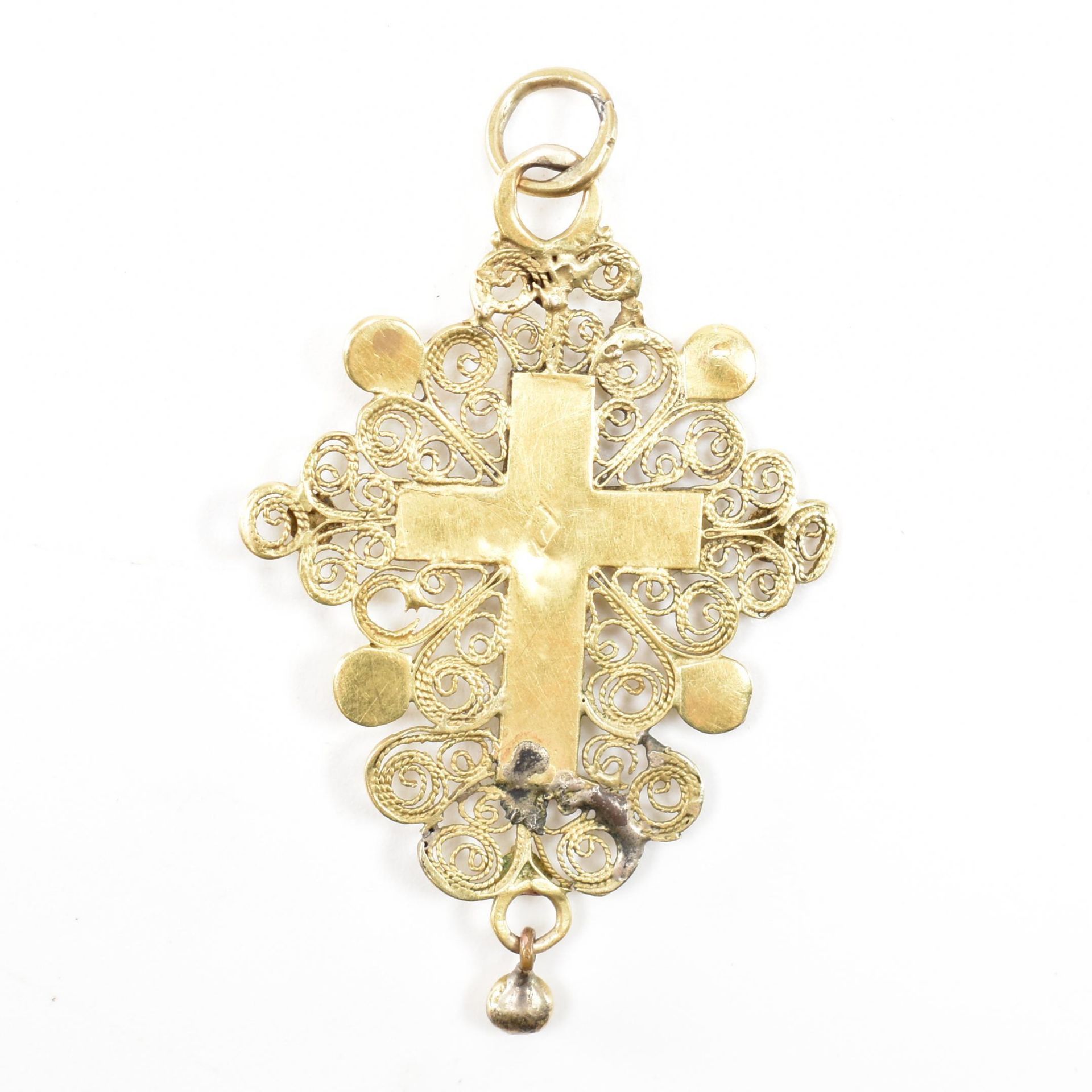 ANTIQUE FRENCH HIGH CARAT GOLD FILIGREE CRUCIFIX PENDANT - Image 2 of 6