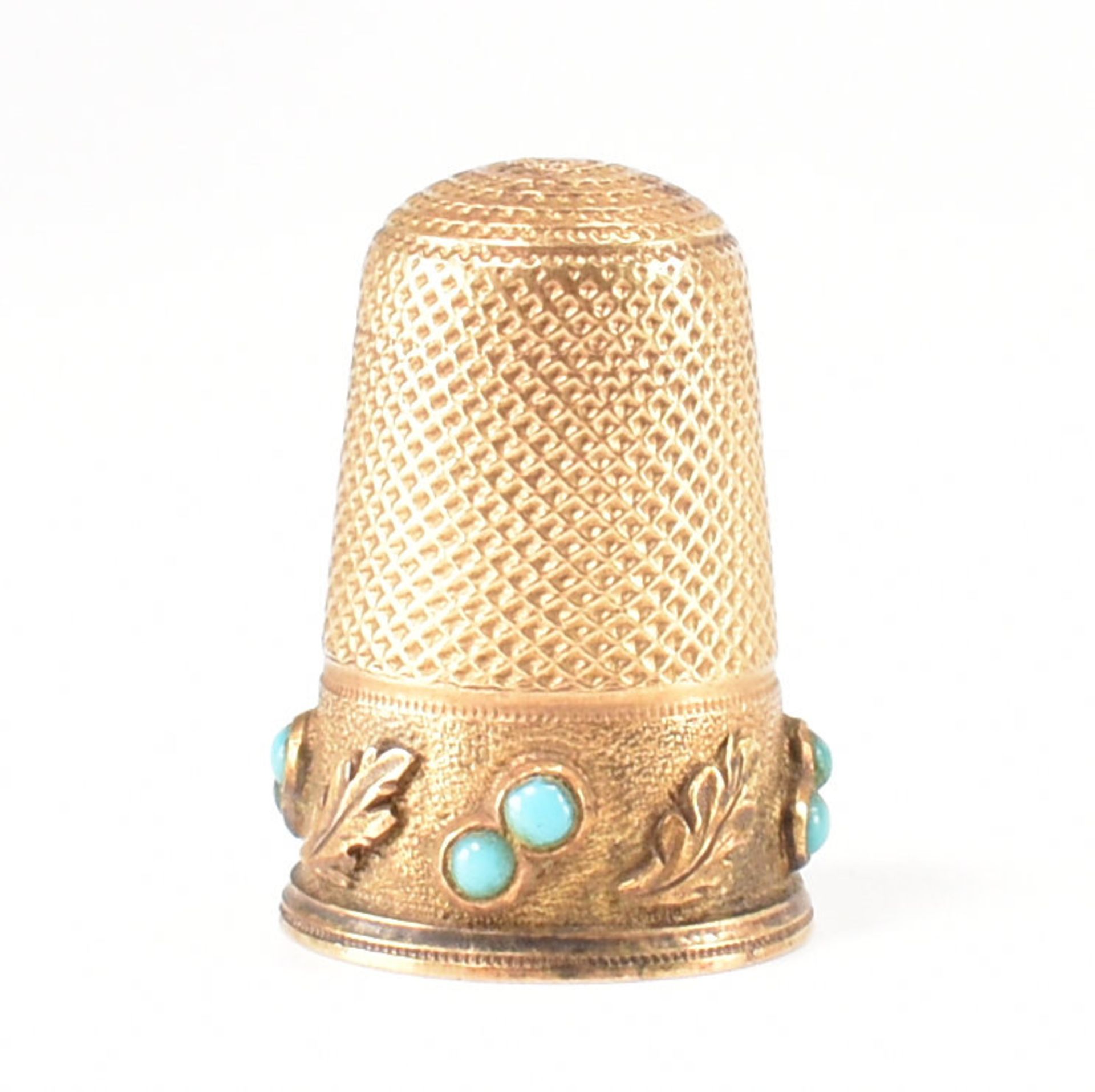 VICTORIAN GOLD & TURQUOISE THIMBLE - Image 2 of 7