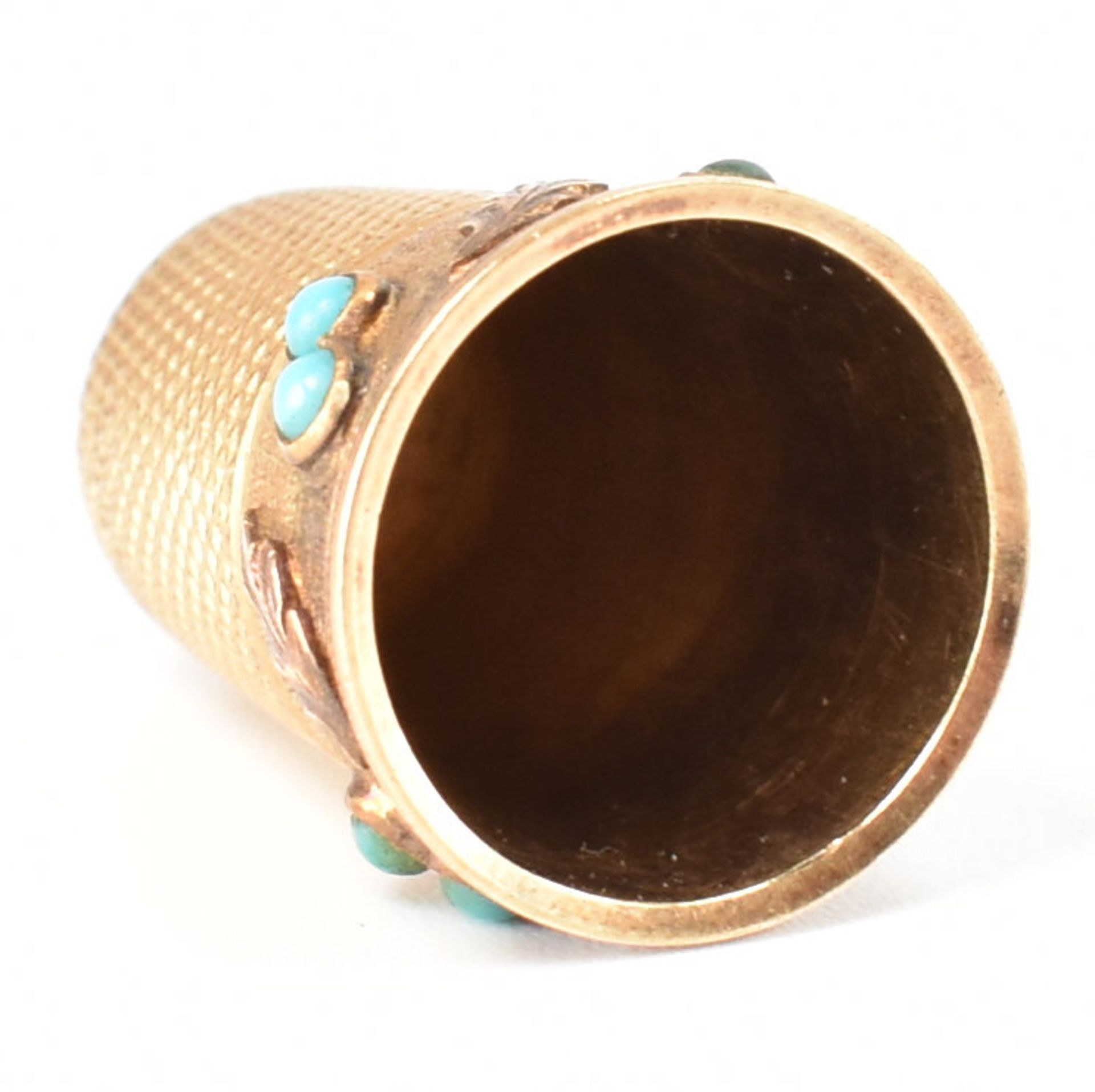 VICTORIAN GOLD & TURQUOISE THIMBLE - Image 6 of 7