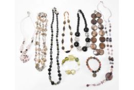 GROUP OF VINTAGE GLASS BEAD NECKLACES